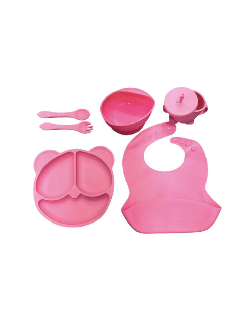 Set x 6 piezas - Vajilla para bebé de silicona