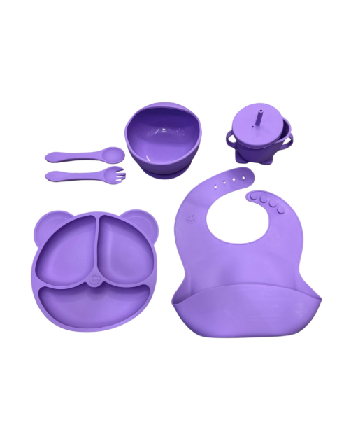 Set x 6 piezas - Vajilla para bebé de silicona