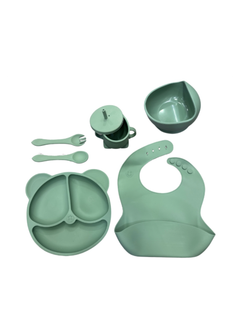 Set x 6 piezas - Vajilla para bebé de silicona